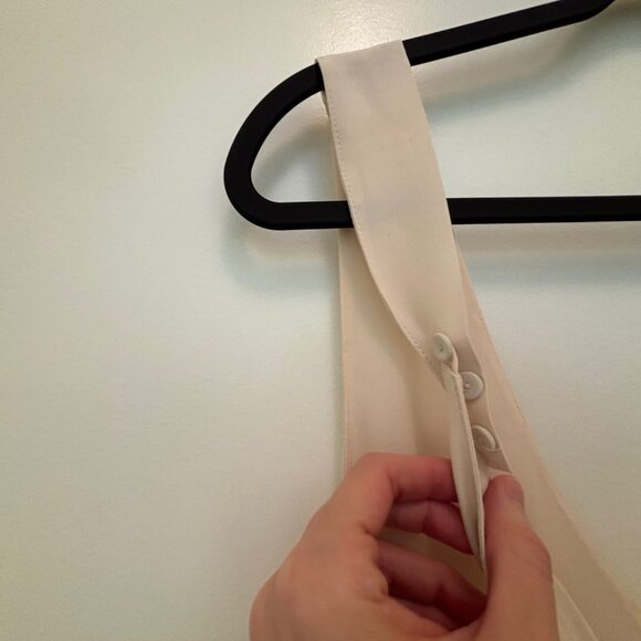 BABATON off-white cream silk midi dress S - Picture 4 of 8